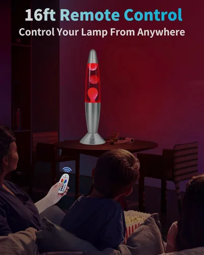 Vista 5 de Lámpara de Movimiento Líquida de 17 Colores con Control Remoto: Luz Nocturna LED de 34.3 cm para Niños y Adultos - Lámpara de Mesa Relajante