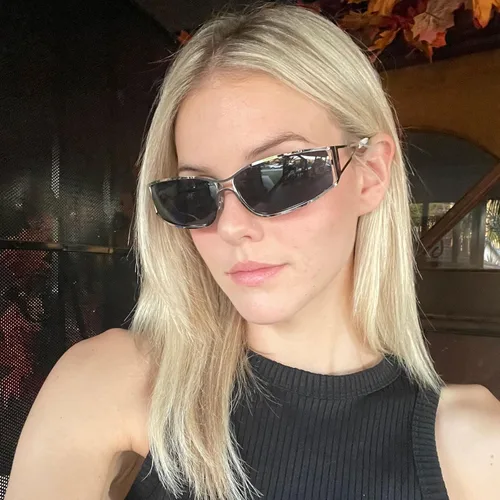 Vista 5 de Y2k - Lentes de sol para mujer, lentes Y2k de metal de moda, lentes de sol de moda de los años 2000S, accesorios estéticos Y2k para mujer