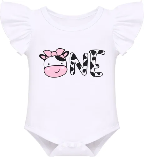 Vista 2 de IMEKIS Traje de 1er cumpleaños para bebé niña con estampado de girasol y durazno + pantalones cortos con volantes + diadema para sesión de fotos