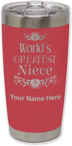Vista 21 de LaserGram Vaso aislado al vacío de 20 onzas, con grabado personalizado incluido (negro)