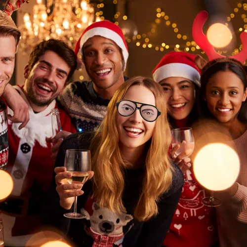 Vista 2 de OULII Gafas divertidas de broma masculina y femenina para fiesta de Halloween, accesorios de 2