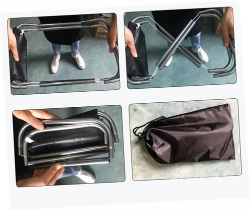 Vista 5 de Portable Folding Stool for Camping Fishing and BBQ Lightweight Outdoor Seat with Canvas Surface for Easy Setup and Carrying