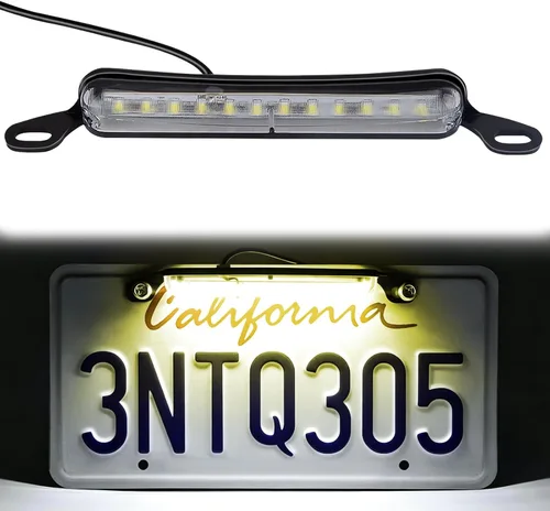 Vista 9 de Luces LED de matrícula de 12 V CC, luz universal de matrícula, conjunto de lámpara de matrícula impermeable, luz LED de placa de repuesto