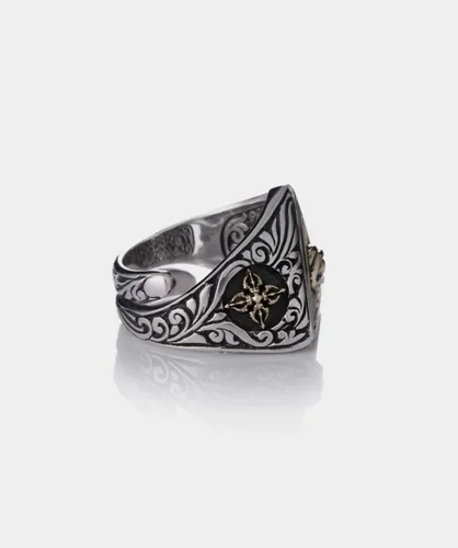 Vista 6 de Anillo de ojo de Dios abierto para hombres y mujeres, ajustable, vintage, ojo de Horus, triangular, negro, plata, grabado ojo de ver, anillo
