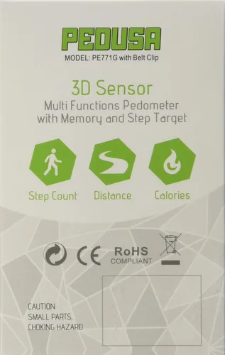 Vista 2 de Pedusa PE-771 Tri-Axis - Podómetro de bolsillo multifunción (rojo con funda y clip para cinturón)