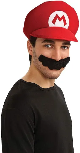 Vista 2 de Disguise Nintendo Super Mario Brothers Mario - Gorro infantil y bigote, talla única