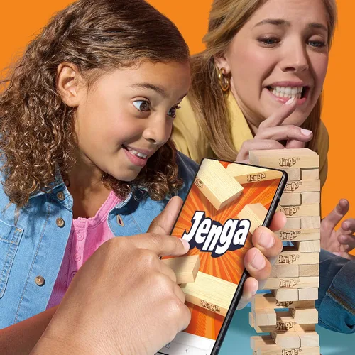 Vista 8 de Juego oficial de Jenga de Hasbro Games Dado digital para 6 formas más de jugar Juego original de bloques de madera Torre de apilamiento