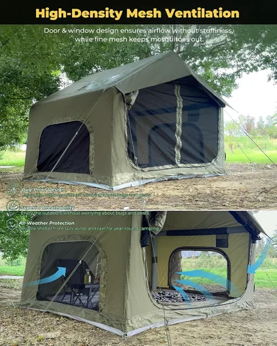 Vista 3 de Tienda de campaña inflable, diseño de lujo de Glamping con tragaluz, tela de Oxford