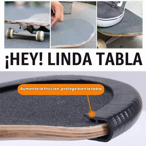 Vista 3 de MAXPRO Protector de cubierta de patineta, protección de borde de cubierta de longboard, cubierta de goma duradera que absorbe los golpes con Negro