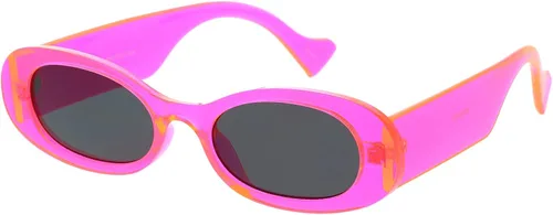 Vista 2 de zeroUV D263 - Gafas de sol ovaladas de neón retro redondeadas