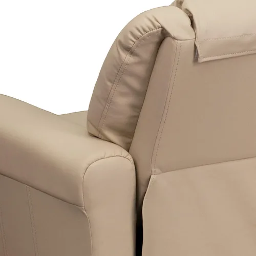 Vista 9 de EMMA + OLIVER Sillón reclinable infantil de vinilo beige con portavasos y reposacabezas
