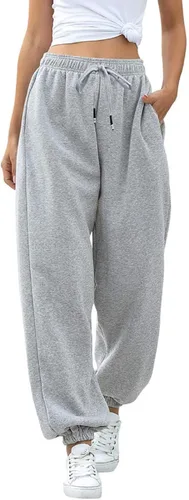 Vista 5 de TSMNZMU Pantalones deportivos de cintura alta para mujer, con bolsillos, pantalones deportivos para gimnasio, ajuste atlético, pantalones de descanso