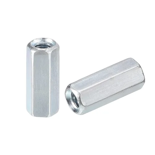 Vista 7 de uxcell Tuercas de acoplamiento M5x8x10mm - Acoplador de varilla roscada hexagonal de acero al carbono galvanizado para muebles, electrónico