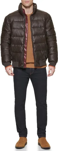 Vista 2 de Tommy Hilfiger Men's Midweight Quilted Faux Leather Bomber