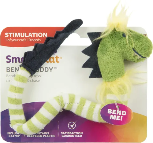 Vista 5 de SmartyKat Bendy Buddy - Juguete flexible para gatos con hierba gatera, color verde, talla única