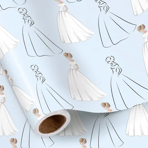 Vista 11 de RUSPEPA - Rollo de papel para envolver regalos de boda, mini rollo, diseño en blanco y negro de Sr. y Sra. con patrón de corazón y flecha, papel