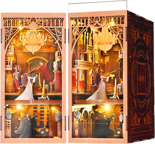 Vista 11 de MiniCity Espacio Rincón de Libros para Principiantes - Kit de Escena en Miniatura DIY con Cubierta Antipolvo, Luces y Estantería Adaptable
