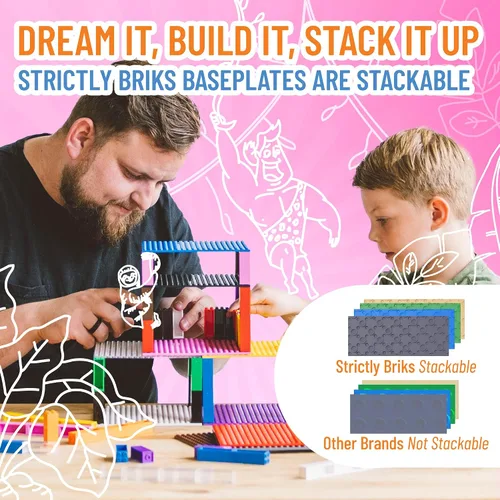 Vista 5 de Strictly Briks - Classic Briks - Kit de iniciación de construcción 100 % compatible con todas las principales marcas de bloques