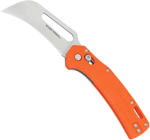 Vista 10 de KLEIN TOOLS Electrician's Pocket Knife, EDC Folding Knife with Stainless Steel Blade For Cable And Line Work, Deep-carry Pocket Clip and Lanyard Hole