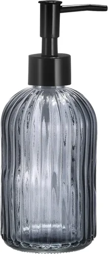 Vista 7 de uxcell Dispensador de jabón – Dispensador de jabón de manos de vidrio de 13.5 onzas con bomba negra para cocina y baño, color azul