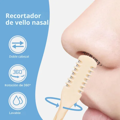 Vista 4 de Cortador de pelo nasal, 2026, nuevo recortador de vello de nariz para hombres y mujeres, herramienta de eliminación de vello manual portátil Beige