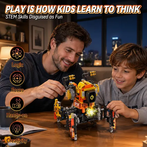 Vista 7 de Gohero Kit de construcción de robot, juguetes STEM 5 en 1 para niños de 8 a 10 años con control remoto y aplicación