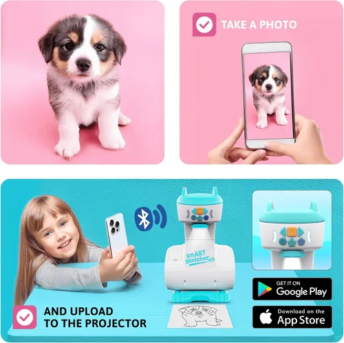 Vista 3 de Flycatcher Smart Sketcher 2.0 - Proyector de dibujo y trazado para niños, juguete educativo de artes y manualidades, regalo para niños y niñas a