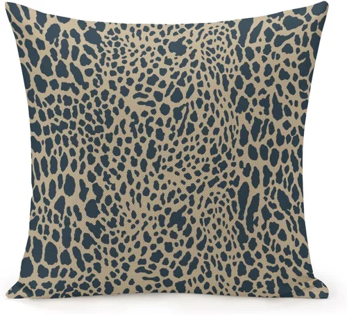 Vista 15 de Fundas de almohada de granja con cremallera de 16 x 16 pulgadas, estampado de leopardo y guepardo blanco y negro, fundas de almohada decorativas