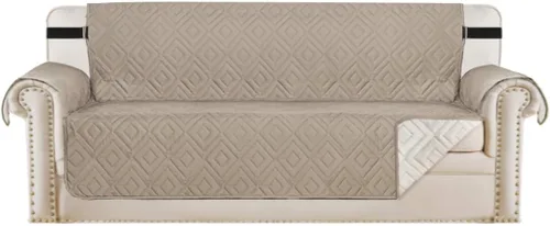 Vista 32 de H.VERSAILTEX Funda reversible para silla, protector de muebles antideslizante, resistente al agua, con correas elásticas de 2 pulgadas