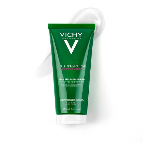 Vista 12 de VICHY Normaderm Daily Acné Face Wash, limpiador facial de ácido salicílico para piel grasa y propensa al acné, limpiador de acné que limpia
