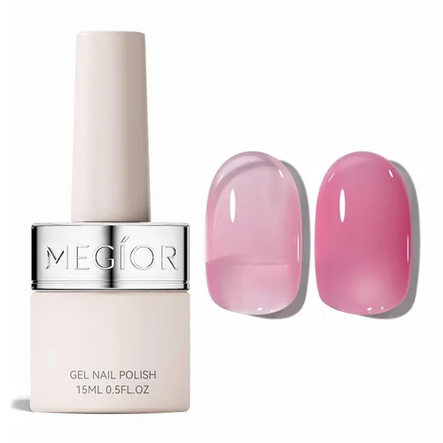 Vista 10 de MEGIOR Esmalte de uñas de gel libre de TPO, 0.5 onzas líquidas, base de gel transparente para remojar la lámpara de uñas LED, capa base de larga