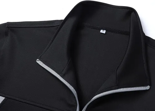 Vista 3 de Conjunto deportivo casual de manga larga para hombre, conjunto deportivo con cremallera completa, chaqueta deportiva y pantalones para correr