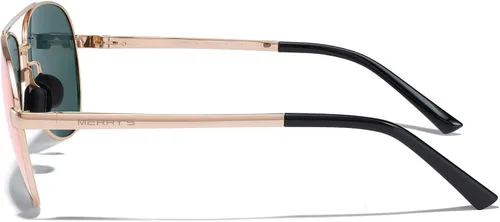 Vista 4 de MERRY'S Lentes de sol de aviador para hombres y mujeres, lentes polarizados para conducir, lentes espejados, protección UV 400, 2.283 in