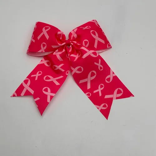 Vista 3 de Pinzas para el cabello con cinta de concientización rosa para el cáncer de mama, lazo rosa BCA02 (C1)