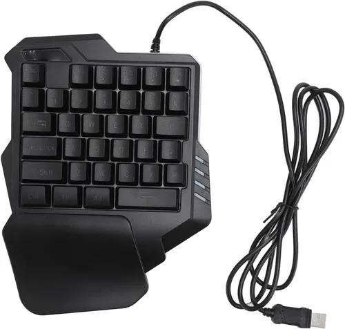 Vista 7 de Diyeeni Teclado para juegos con una sola mano, 35 teclas RGB teclado mecánico para juegos, teclado ergonómico profesional para juegos con teclas