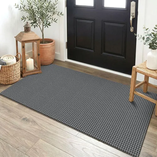 Vista 122 de EARTHALL Alfombra tejida de 2 x 3 pies, lavable para entrada, alfombra trenzada antideslizante, alfombra para puerta interior y exterior, alfombra