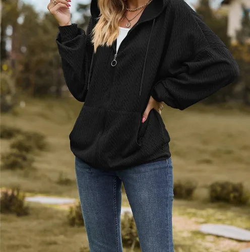 Vista 3 de ONDIAN Women's Oversized Zip Up Hoodies Long Sleeve Waffle Knit Casual Jackets Outerwear Fall Clothes Jacket Shirts Shacket