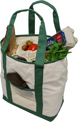 Vista 7 de Simple Ecology Bolsa de comestibles reutilizable de algodón orgánico súper fuerte XL