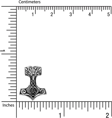 Vista 6 de WithLoveSilver - Colgante de plata de ley Trinity celta vikingo amuleto martillo de Thor (Mjolnir), Plata esterlina