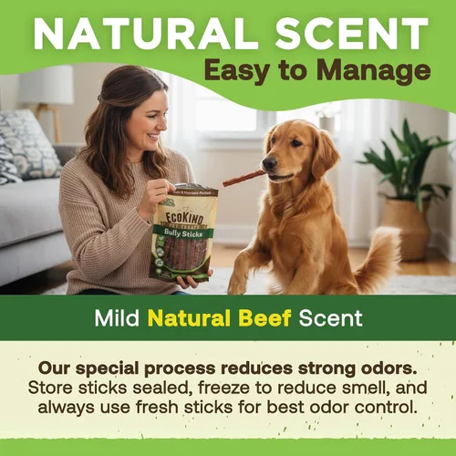 Vista 7 de EcoKind Pet Treats Palitos masticables totalmente naturales de 4 pulgadas para perros Bolsa de 16 onzas Deliciosos masticables ricos