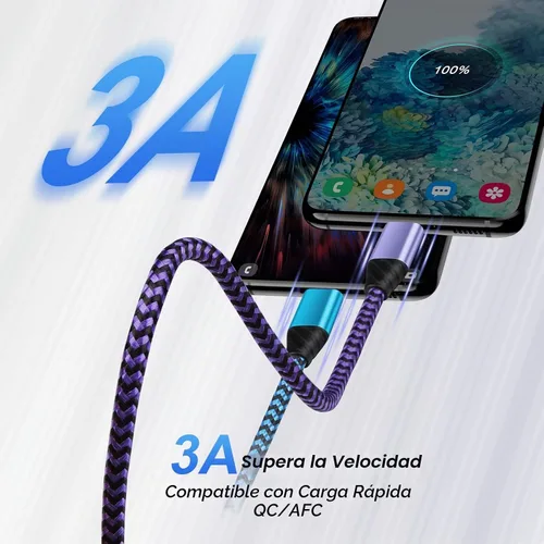 Vista 2 de Cable USB C tipo C para Android Auto, cable de transferencia de datos USB de carga rápida para Samsung Galaxy S25