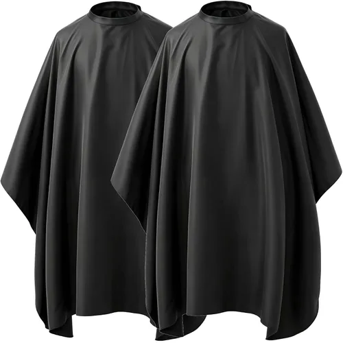 Vista 10 de Capa profesional para corte de cabello con cierre a presión ajustable, capa de peluquería impermeable, 47 x 55 pulgadas
