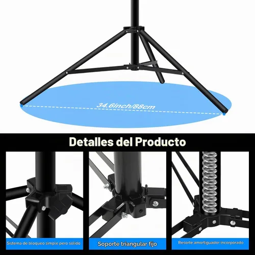 Vista 6 de Soporte de luz resistente 9.8 pies/9.8 ft / 3m soporte de luz de fotografía