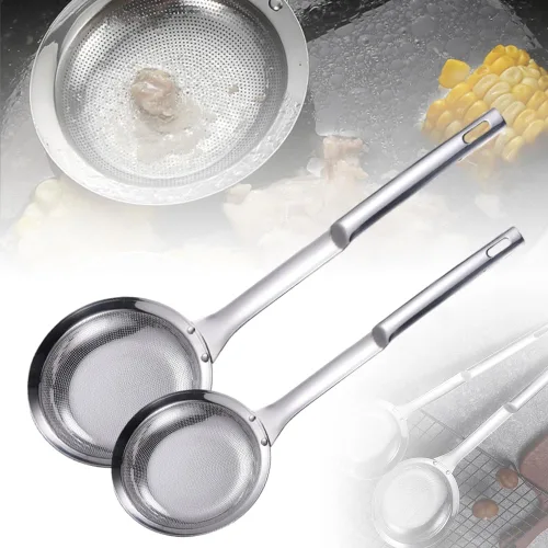 Vista 7 de Colador de malla fina de acero inoxidable - Nueva malla de acero inoxidable para aceite de cocina, colador de alimentos, utensilios de cocina