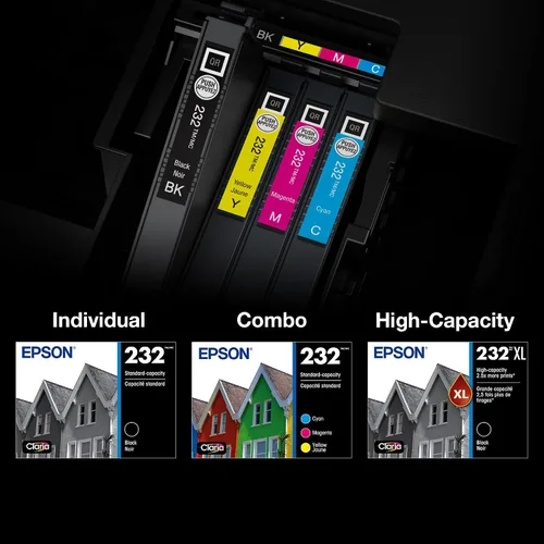 Vista 8 de Epson 232 Claria Ink T232520-S, paquete combinado de tinta de capacidad estándar, funciona con Workforce WF-2930, 2950 y Expression XP-4200, 4205