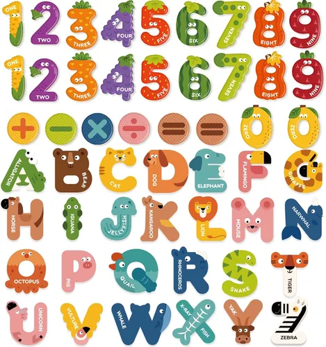 Vista 10 de Mideer Letras magnéticas grandes para niños de 1 a 3 años, 26 piezas de imanes del alfabeto de animales, juego de juguetes para nevera, coloridos