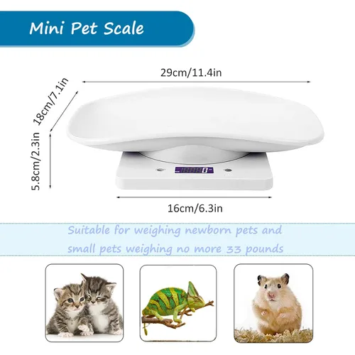 Vista 3 de Báscula de peso para gatitos y cachorros recién nacidos, báscula digital multifuncional para mascotas, báscula electrónica LCD de alimentos