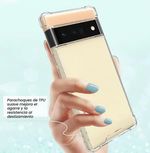 Vista 6 de KIOMY Funda para Google Pixel 6 Pro, esquinas de bolsa de aire a prueba de golpes, funda protectora para teléfono, diseño híbrido, parte trasera