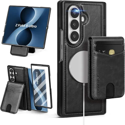 Vista 16 de SkyEagle Funda Cartera magnética desmontable compatible con Magsafe para Samsung Galaxy Z Fold 7 con tarjetero Protector de pantalla integrado