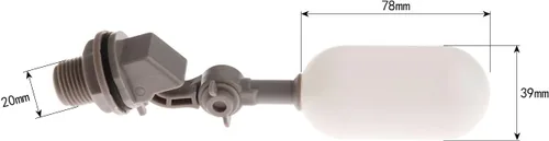 Vista 3 de Válvula de flotador de estanque Válvula de bola de flotador Válvula de cierre de 1/2" 1 Pack Tank Float Valves, Wire Port Size: 1/2", Automatic
